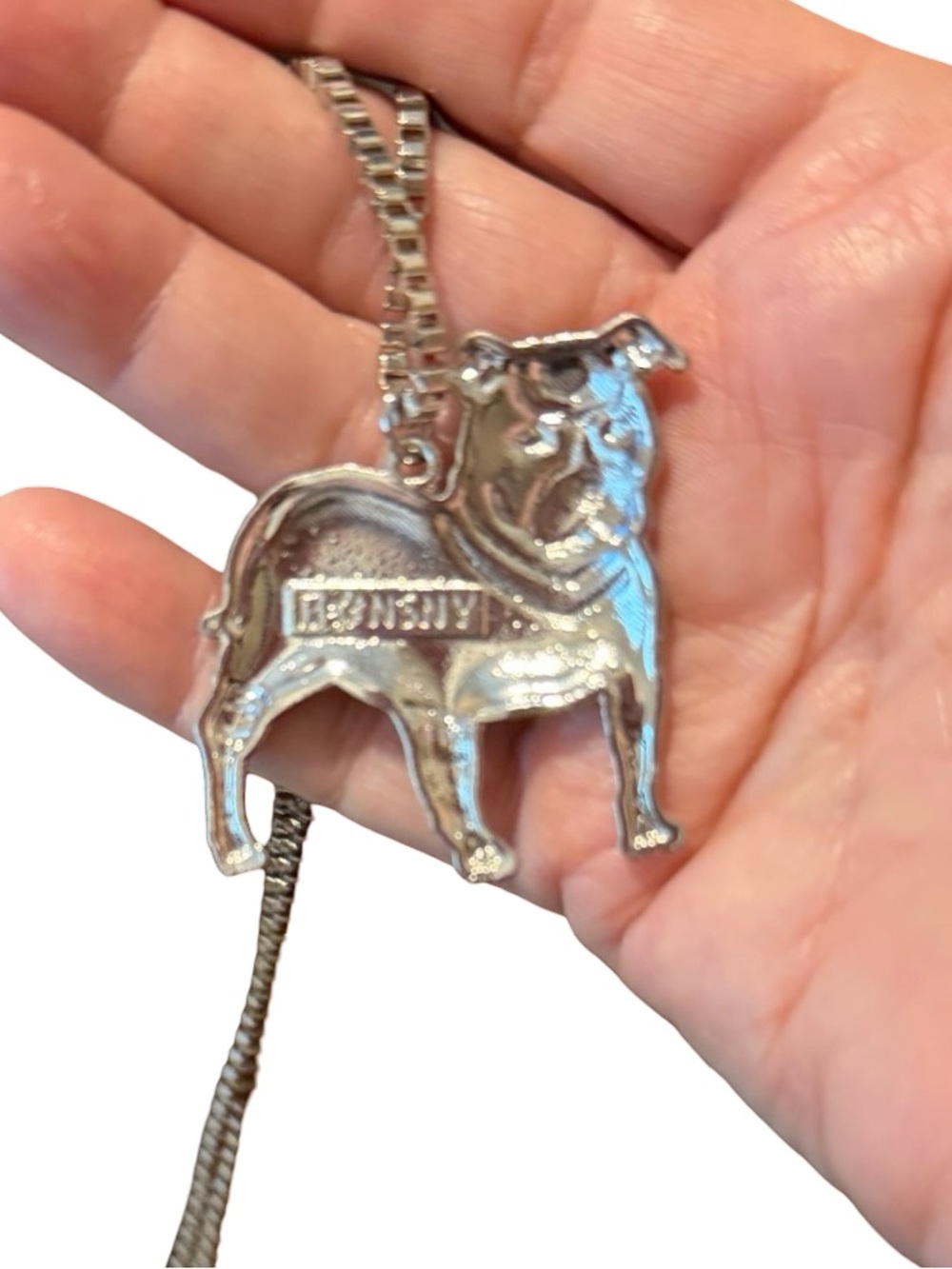 Metal Pit Bull Pendant Adjustable Necklace with Multicolor Enamel Accents - Picture 6 of 7